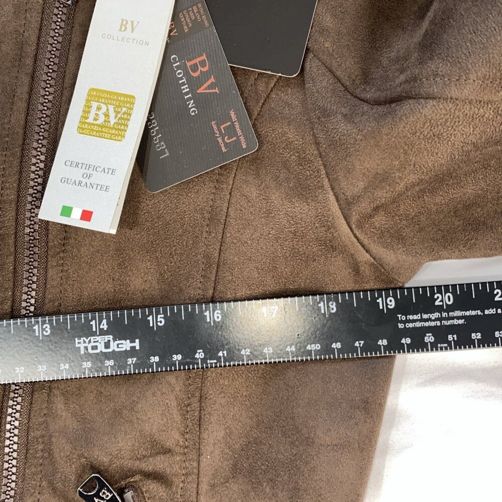 BV Clothing Brown‎ Leather Suede Zipper Front Jacket NWT Sz L - Picture 5 of 8